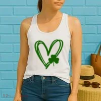 St Patrick's Day Clover Heart Women's Tank Top thumb 2