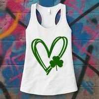 St Patrick's Day Clover Heart Women's Tank Top thumb 3
