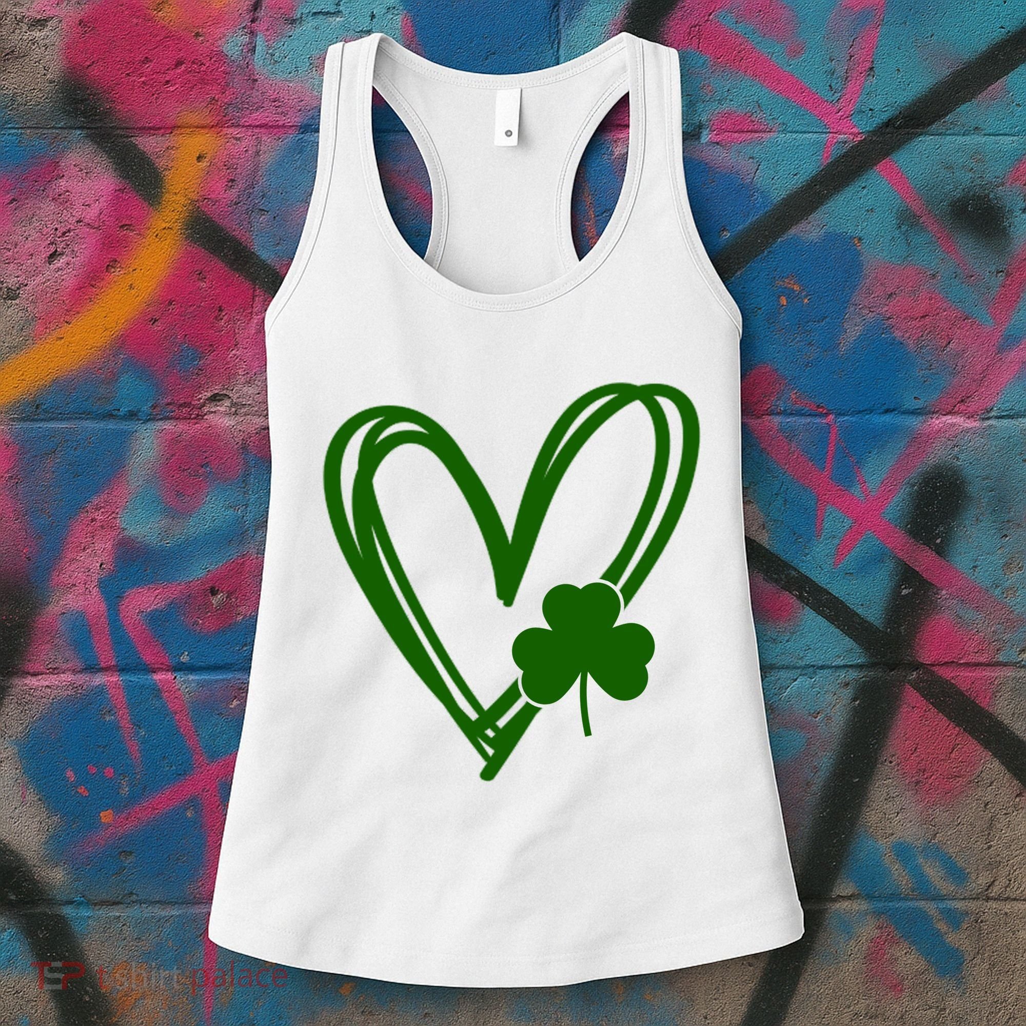 St Patrick's Day Clover Heart Women's Tank Top