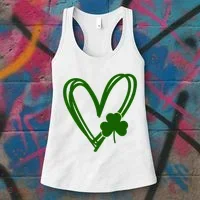 St Patrick's Day Clover Heart Women's Tank Top thumb 3