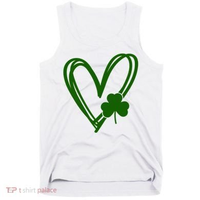 St Patrick's Day Clover Heart Tank Top