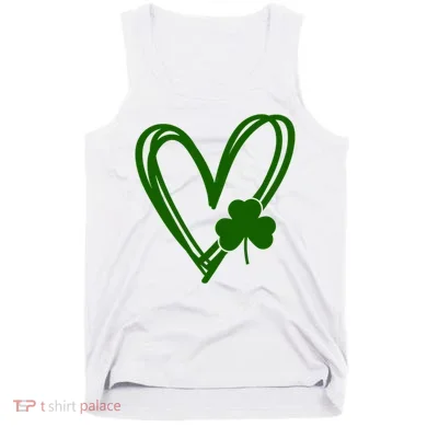 St Patrick's Day Clover Heart Tank Top