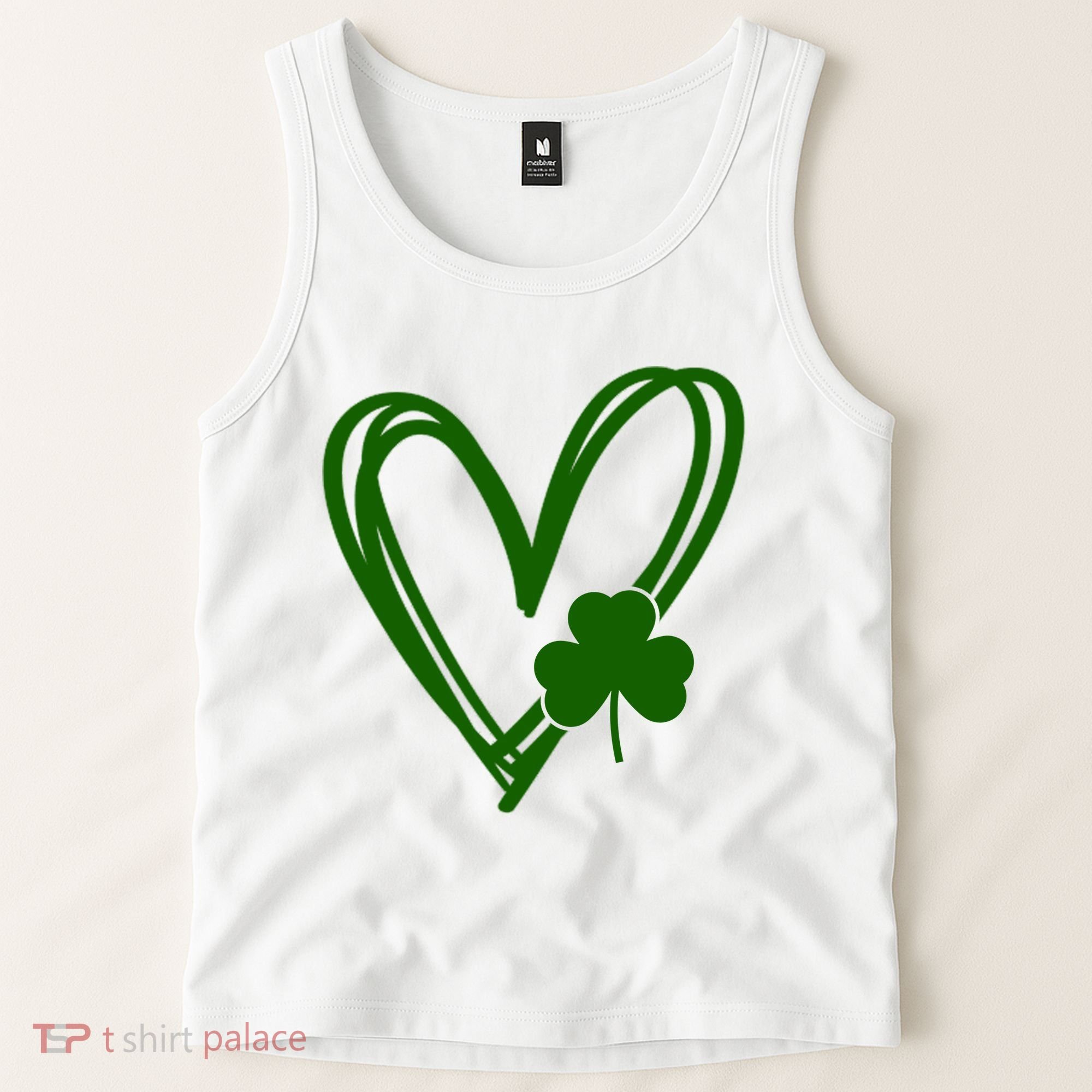 St Patrick's Day Clover Heart Tank Top
