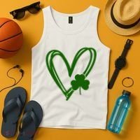 St Patrick's Day Clover Heart Tank Top thumb 4