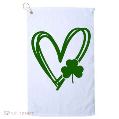 St Patrick's Day Clover Heart Golf Towel