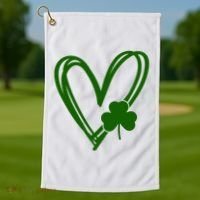 St Patrick's Day Clover Heart Golf Towel thumb 1