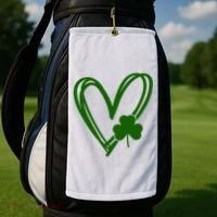 St Patrick's Day Clover Heart Golf Towel thumb 2