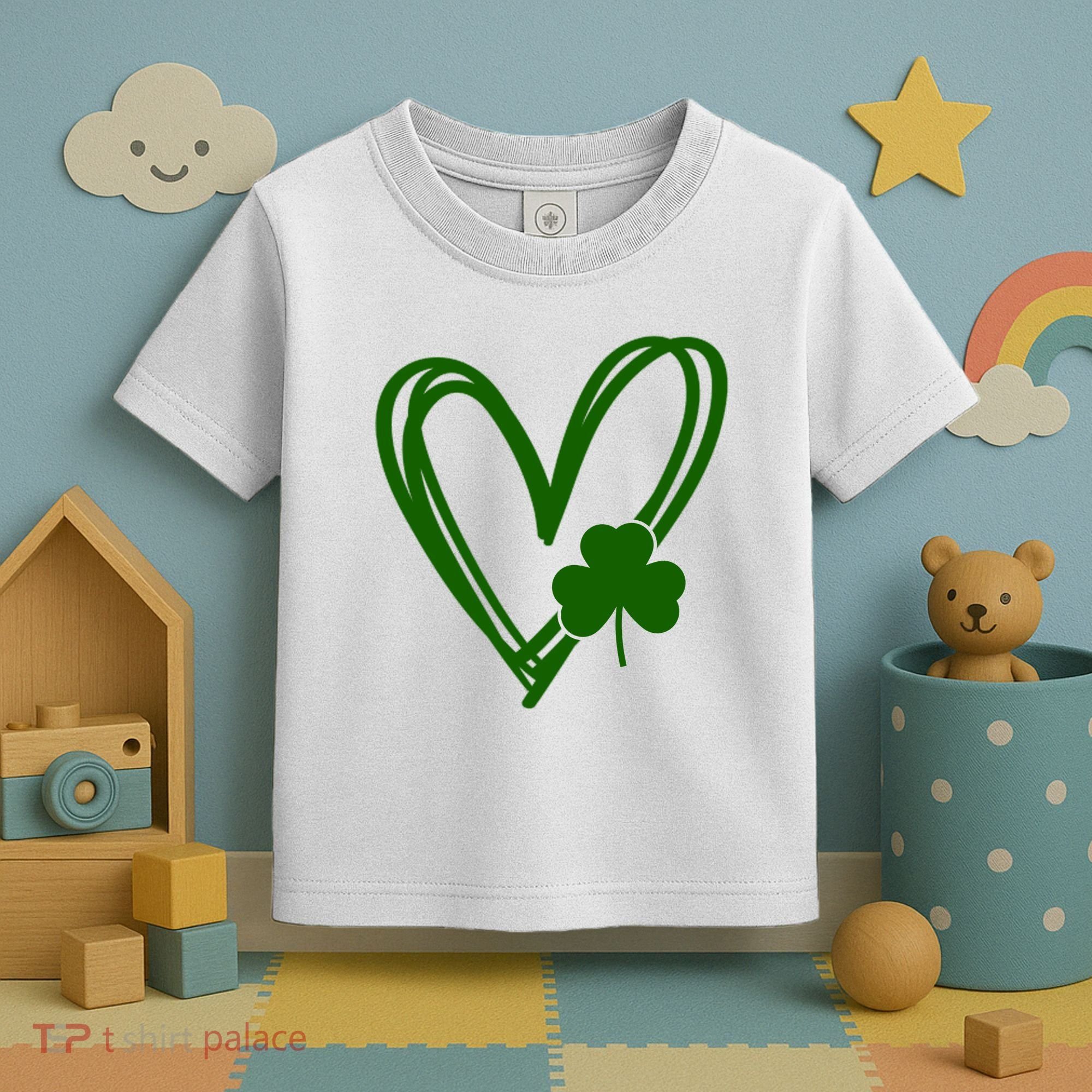 St Patrick's Day Clover Heart Toddler T-Shirt