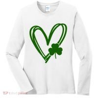 St Patrick's Day Clover Heart Women's Long Sleeve Shirt thumb 0
