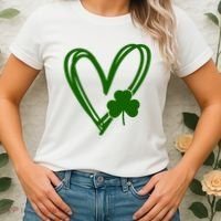 St Patrick's Day Clover Heart Women's T-Shirt thumb 2