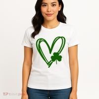St Patrick's Day Clover Heart Women's T-Shirt thumb 4