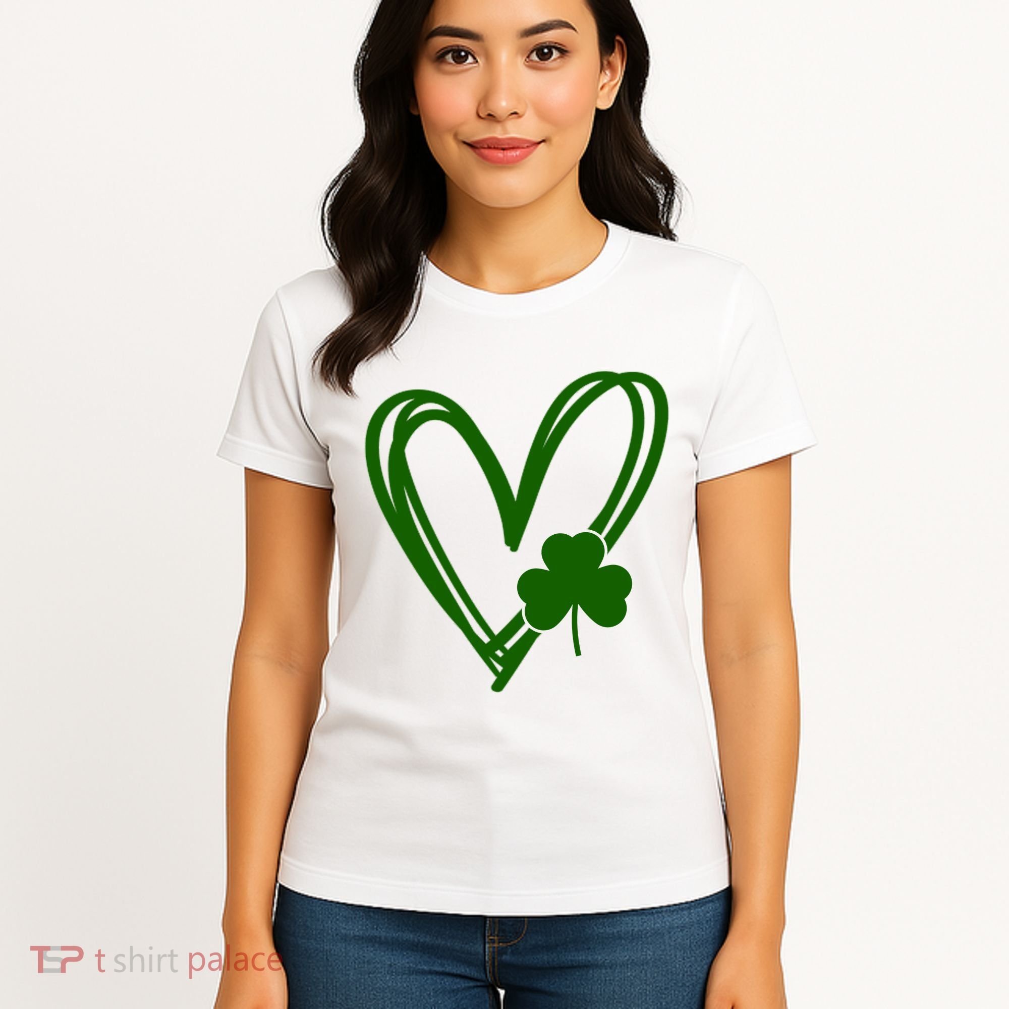 St Patrick's Day Clover Heart Women's T-Shirt