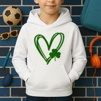 St Patrick's Day Clover Heart Kids Hoodie thumb 2