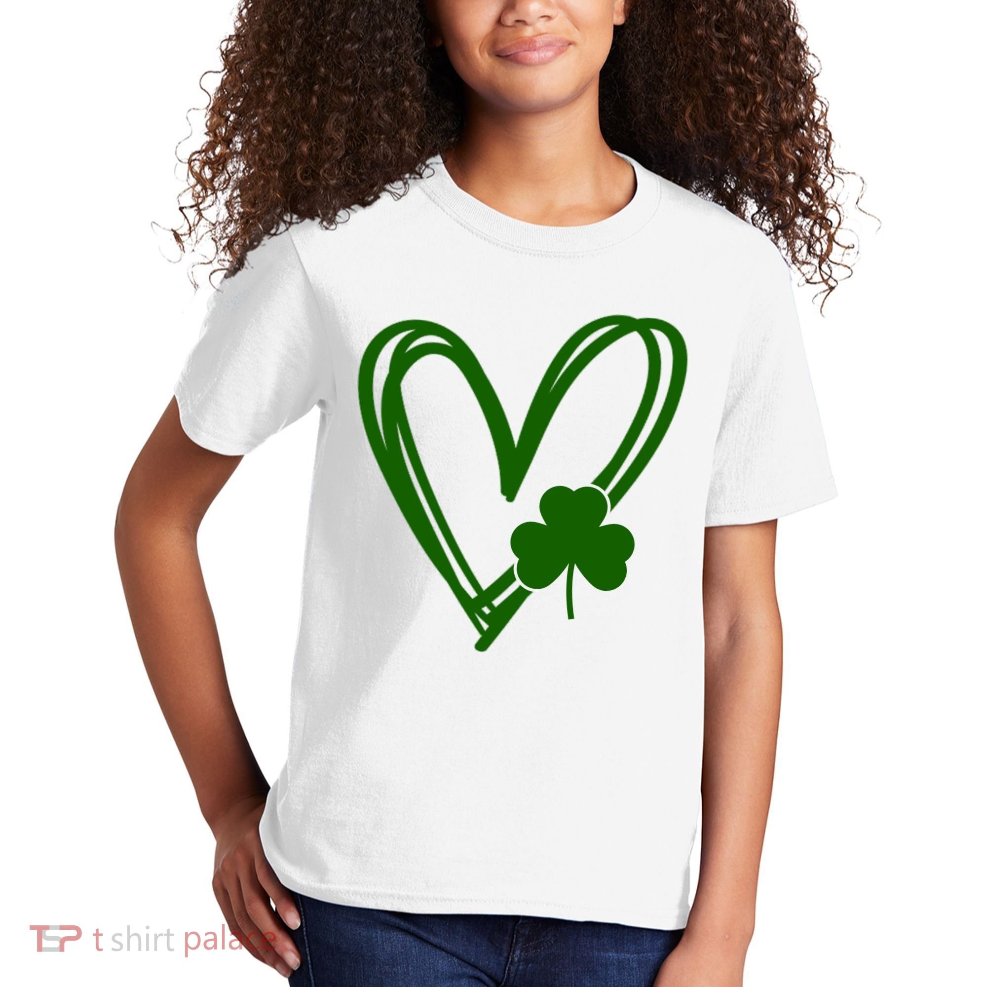 St Patrick's Day Clover Heart Kids T-Shirt