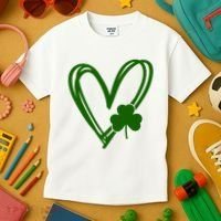 St Patrick's Day Clover Heart Kids T-Shirt thumb 3
