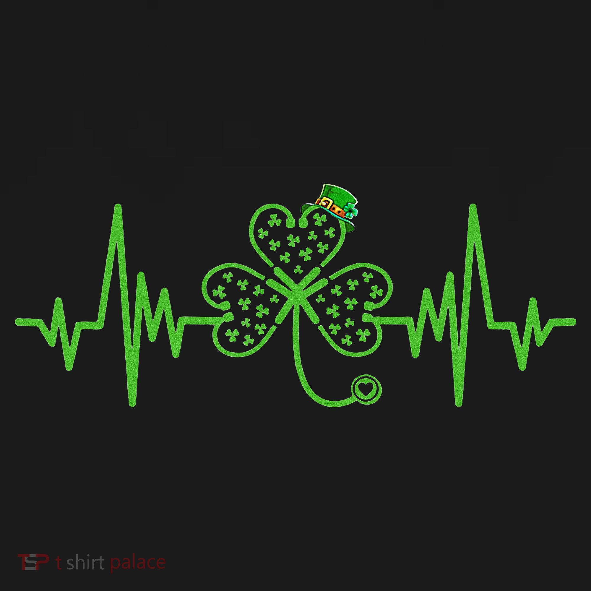 St Patricks Day Clover Heartbeat Irish Nurse Shamrock Coaster
