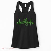 St Patricks Day Clover Heartbeat Irish Nurse Shamrock Women's Tank Top thumb 0