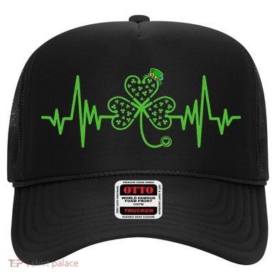 St Patricks Day Clover Heartbeat Irish Nurse Shamrock Hat