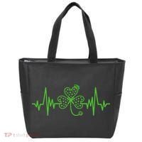 St Patricks Day Clover Heartbeat Irish Nurse Shamrock Tote Bag thumb 0