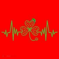 St Patricks Day Clover Heartbeat Irish Nurse Shamrock Santa Hat thumb 1