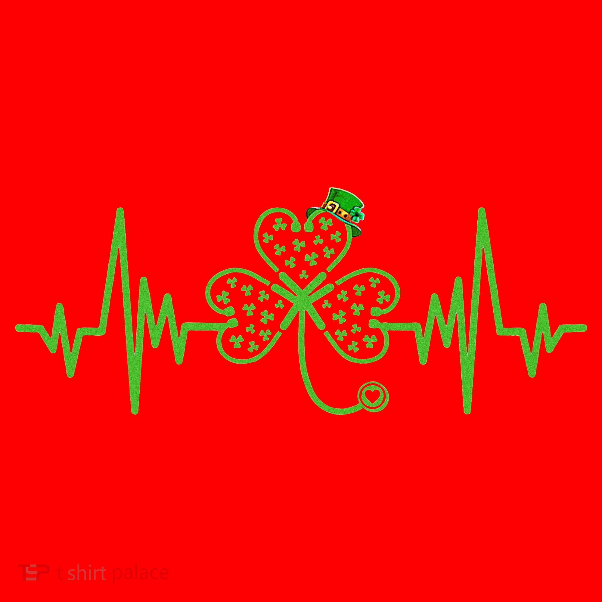 St Patricks Day Clover Heartbeat Irish Nurse Shamrock Santa Hat