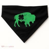 St. Patrick's Day Green Shamrock Buffalo Bison Irish Saint USA-Made Doggie Bandana thumb 0