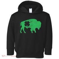 St. Patrick's Day Green Shamrock Buffalo Bison Irish Saint Toddler Hoodie thumb 0