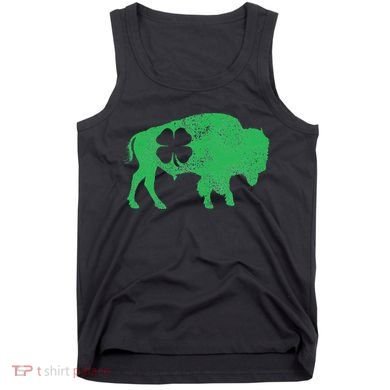 St. Patrick's Day Green Shamrock Buffalo Bison Irish Saint Tank Top
