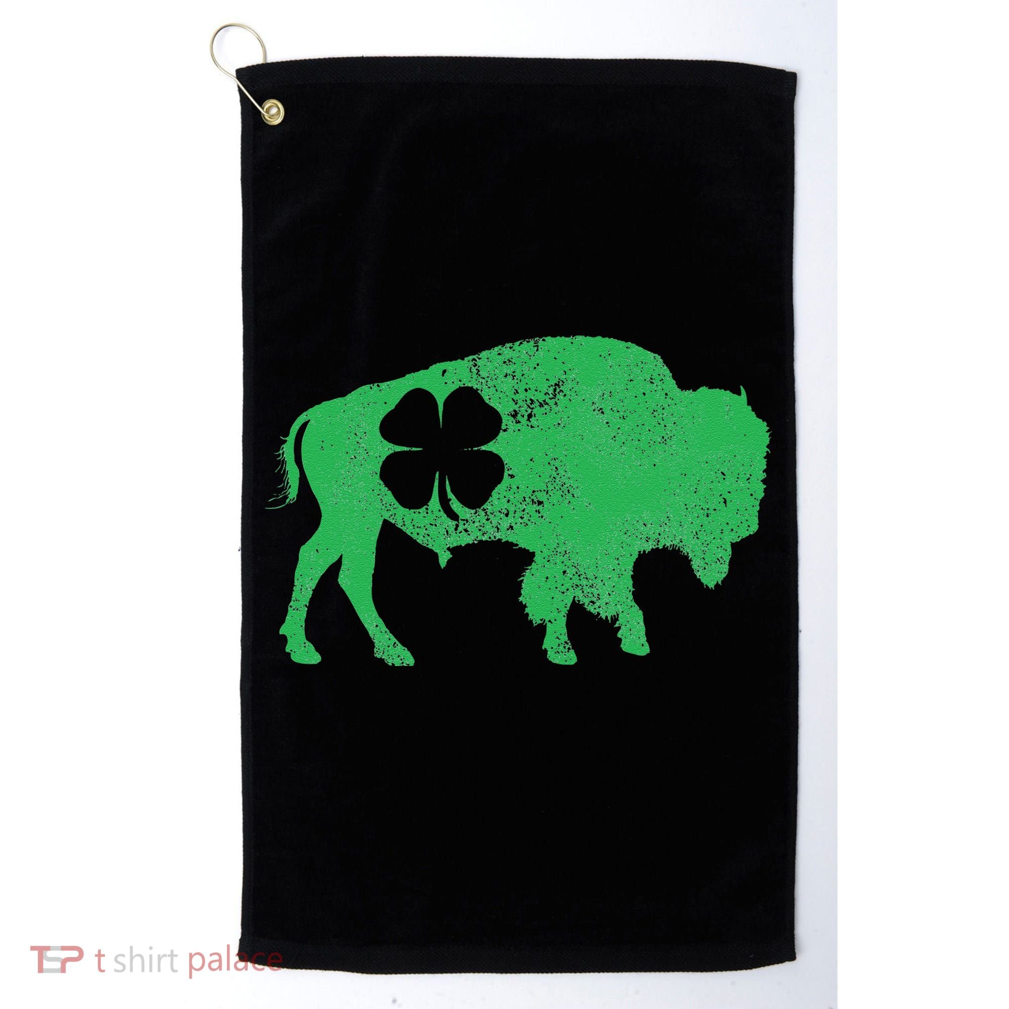 St. Patrick's Day Green Shamrock Buffalo Bison Irish Saint Golf Towel