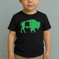 St. Patrick's Day Green Shamrock Buffalo Bison Irish Saint Toddler T-Shirt thumb 2