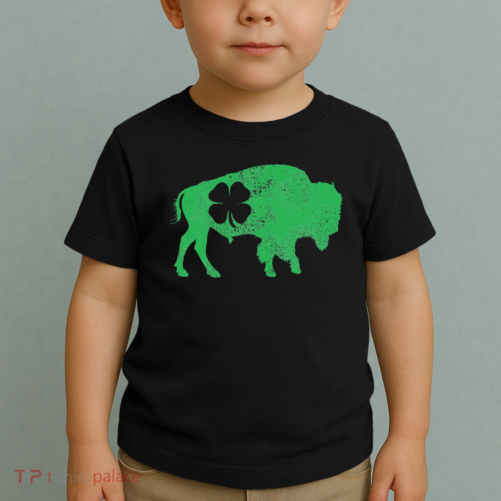 St. Patrick's Day Green Shamrock Buffalo Bison Irish Saint Toddler T-Shirt