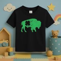 St. Patrick's Day Green Shamrock Buffalo Bison Irish Saint Toddler T-Shirt thumb 3