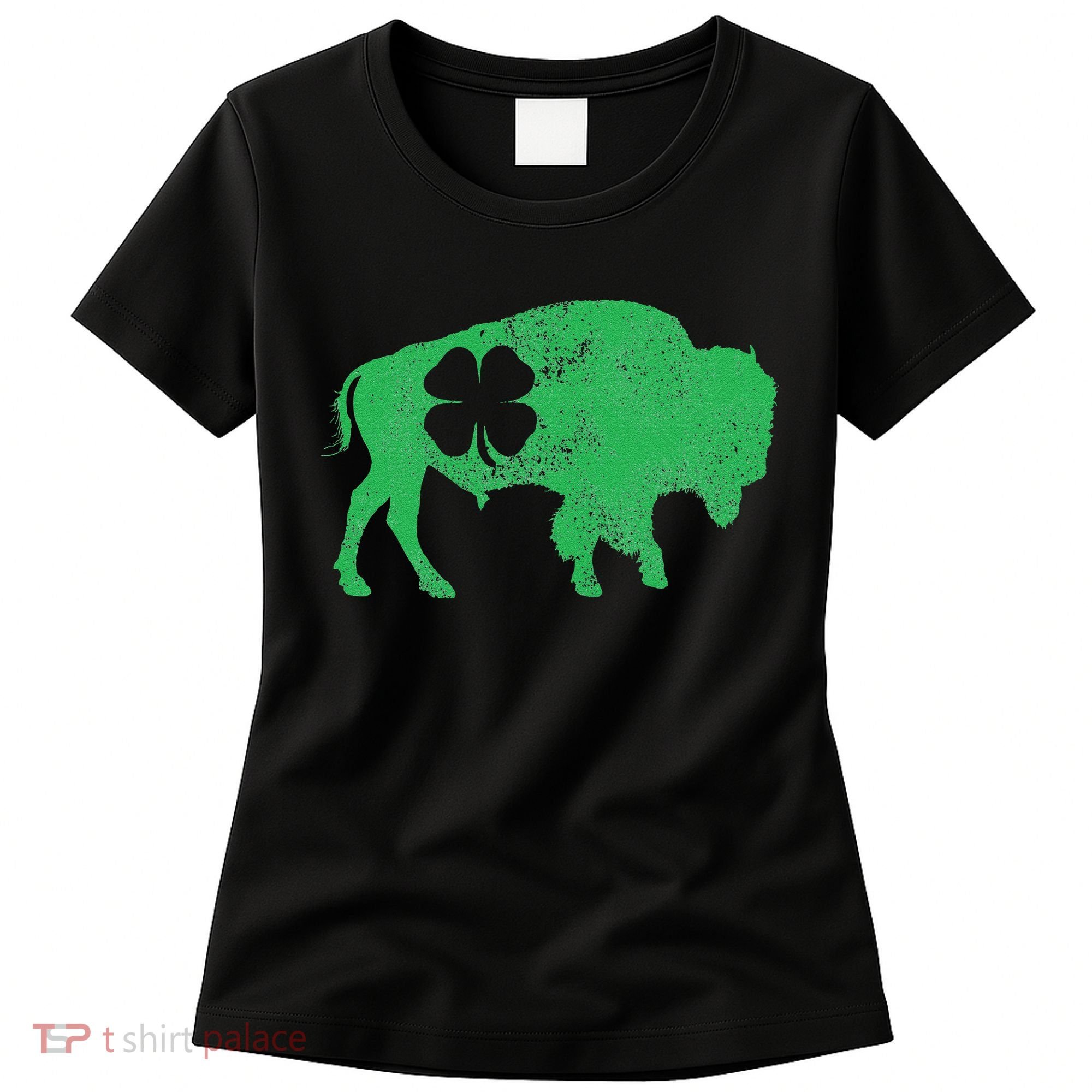 St. Patrick's Day Green Shamrock Buffalo Bison Irish Saint Women's T-Shirt