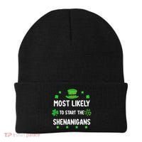 St Patricks Day Shamrock Most Likely To Start The Shenanigan Beanie thumb 0