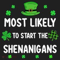 St Patricks Day Shamrock Most Likely To Start The Shenanigan Beanie thumb 2