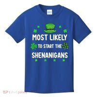 St Patricks Day Shamrock Most Likely To Start The Shenanigan Kids T-Shirt thumb 0