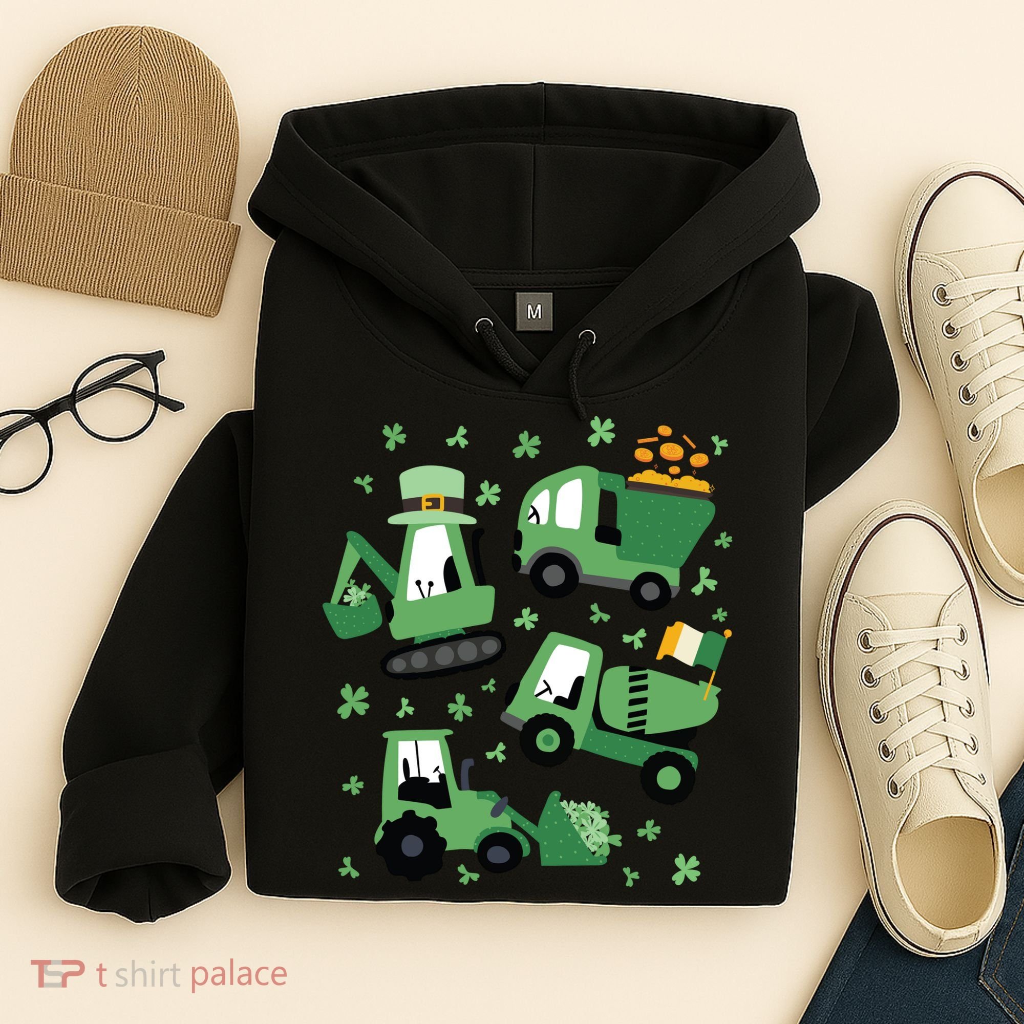 St Patrick's Day Construction Hoodie