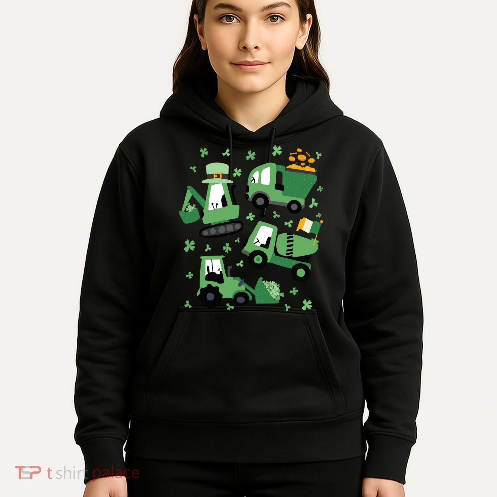 St Patrick's Day Construction Hoodie