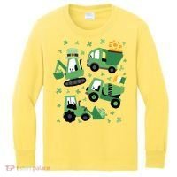 St Patrick's Day Construction Kids Long Sleeve Shirt thumb 0