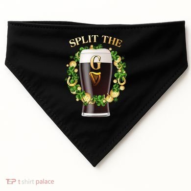 St Patricks Day Split the G Beer Lover USA-Made Doggie Bandana