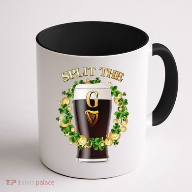 St Patricks Day Split the G Beer Lover Coffee Mug back