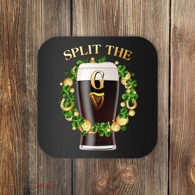 St Patricks Day Split the G Beer Lover Coaster