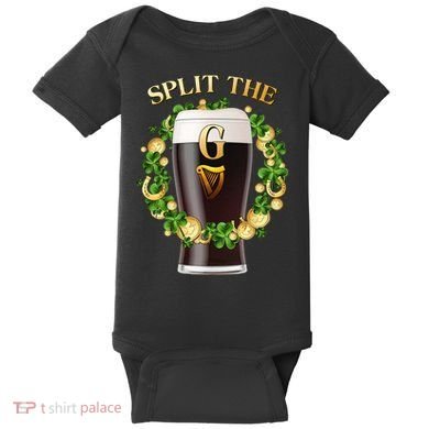 St Patricks Day Split the G Beer Lover Baby Bodysuit