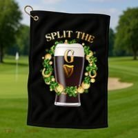 St Patricks Day Split the G Beer Lover Golf Towel thumb 1