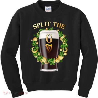 St Patricks Day Split the G Beer Lover Kids Sweatshirt