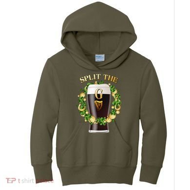 St Patricks Day Split the G Beer Lover Kids Hoodie