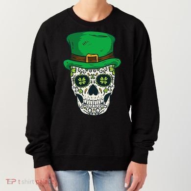 St Patrick's Day Sugar Skull Day Of Dead Saint Patricks Women's Sweatshirt