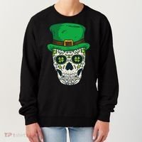 St Patrick's Day Sugar Skull Day Of Dead Saint Patricks Women's Sweatshirt thumb 0