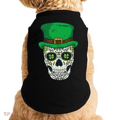 St Patrick's Day Sugar Skull Day Of Dead Saint Patricks Doggie Tank