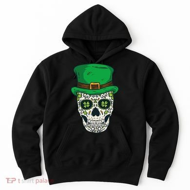 St Patrick's Day Sugar Skull Day Of Dead Saint Patricks Hoodie
